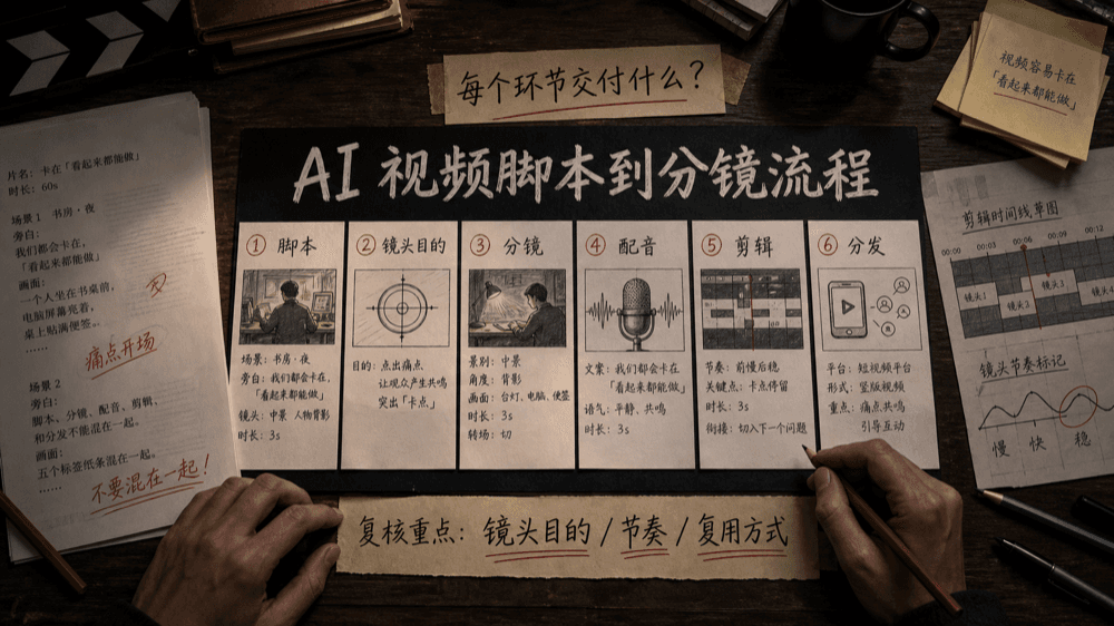 AI 视频脚本到分镜宣传图
