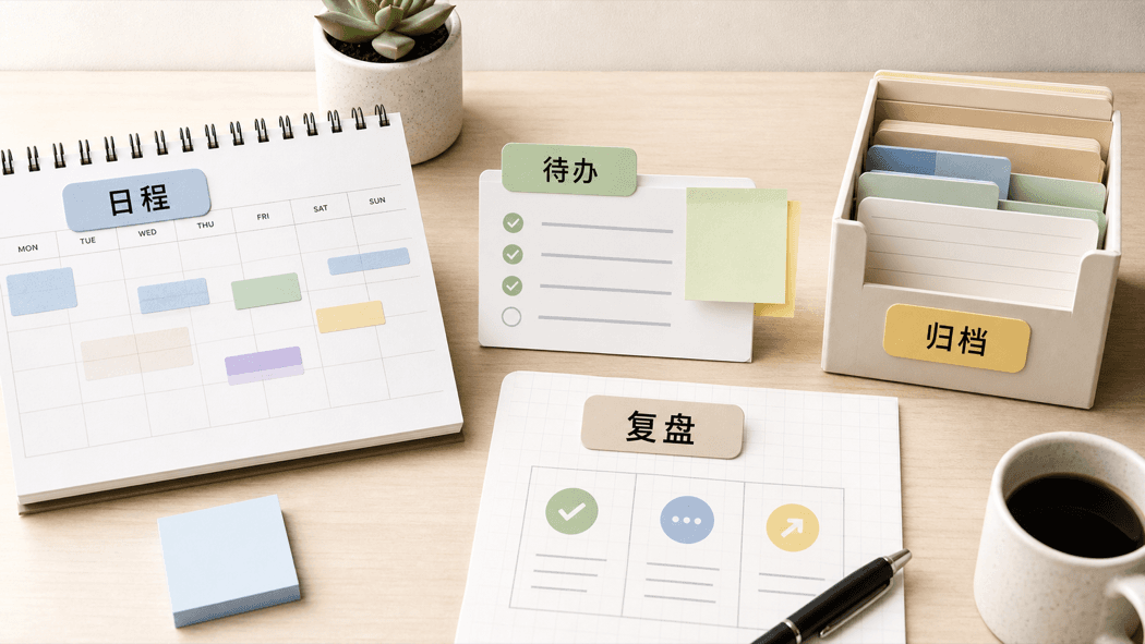 AI 日程复盘结构图