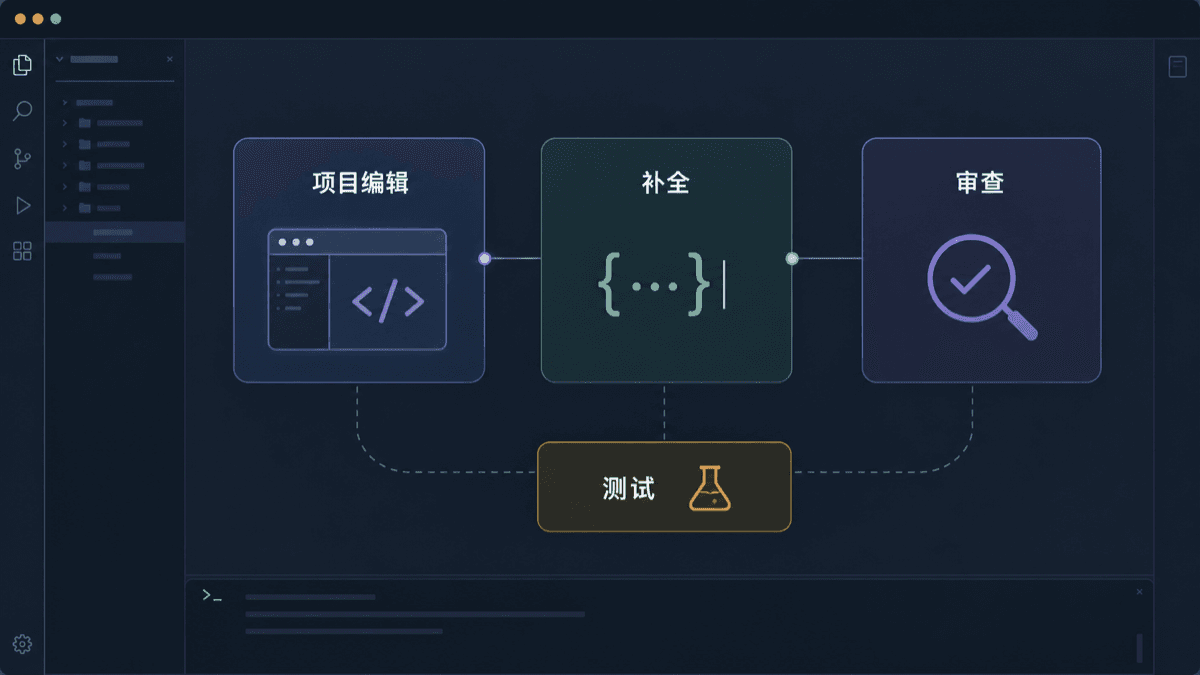 AI 编程助手对比技术流程图