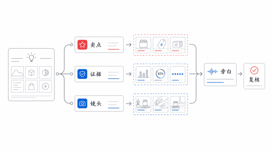 AI 视频广告创意流程技术图
