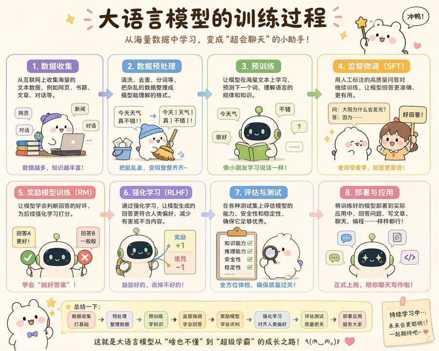 萌系大模型训练图解提示词生成图