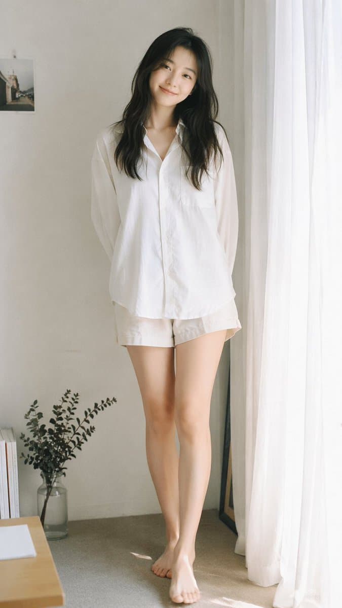 窗边日系胶片女孩提示词生成图