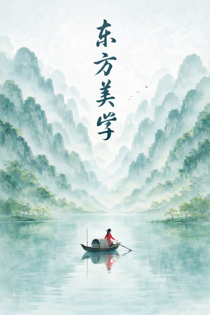 春日禅意水墨群山海报提示词生成图