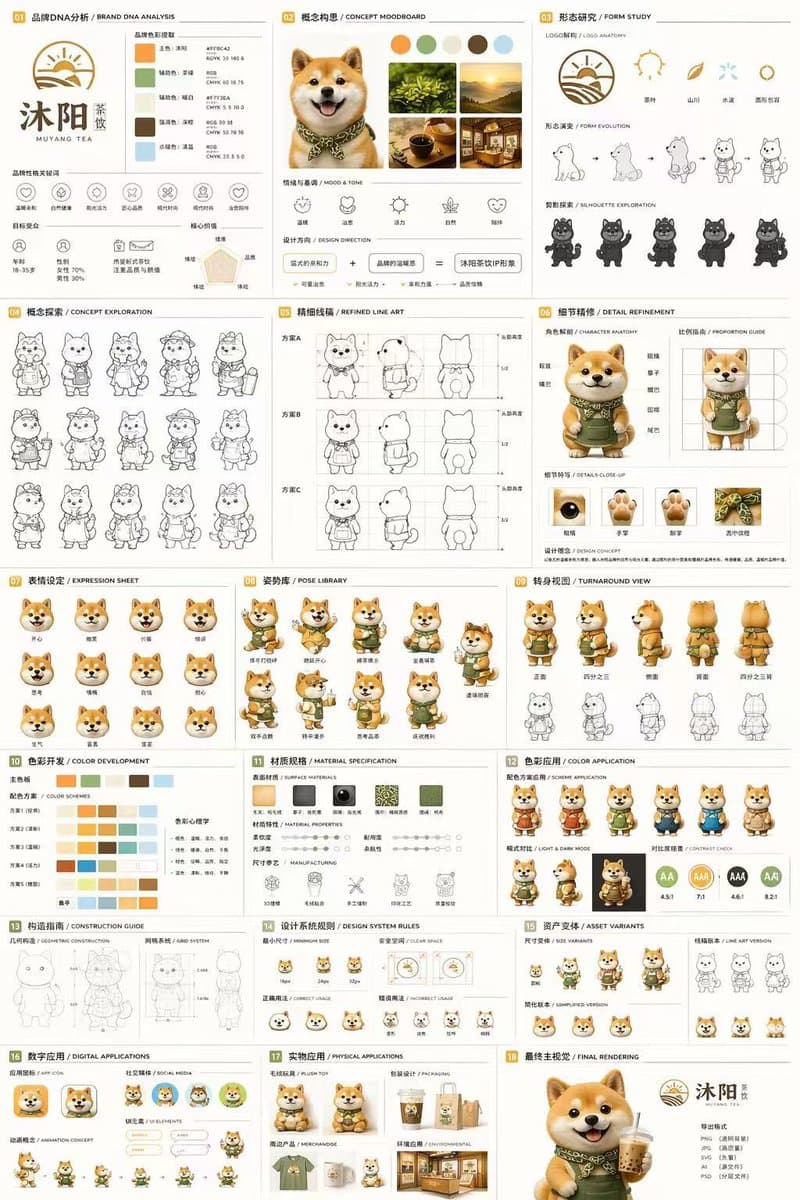 18 面板品牌角色识别文档提示词生成图